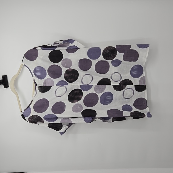 Emery Rose White Gray Women's Polka-dot Round Neckline Plus Size 4XL - Picture 6 of 12